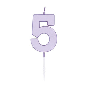 Globos taartkaars 4,5cm pastel lila no. 5