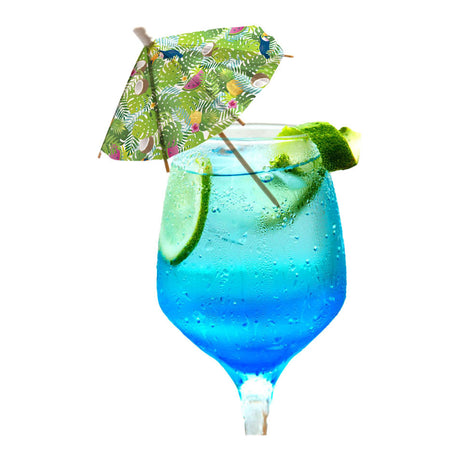 Globos parasol cocktailprikkers van papier xl aloha - 18cm