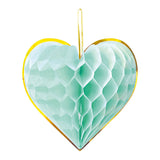 Globos honeycomb harten 23cm watercolors hearts - 4st.