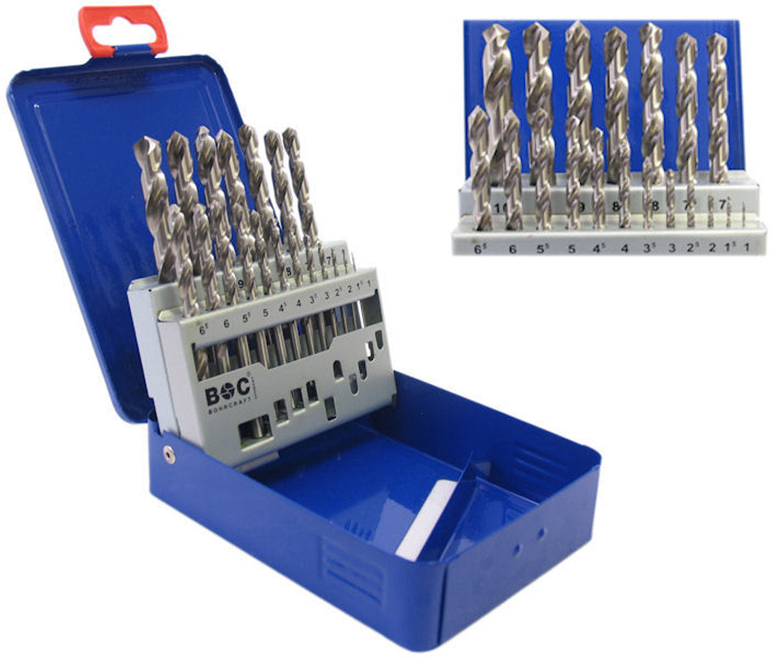 Hss boren-set 19-delig in pvc box