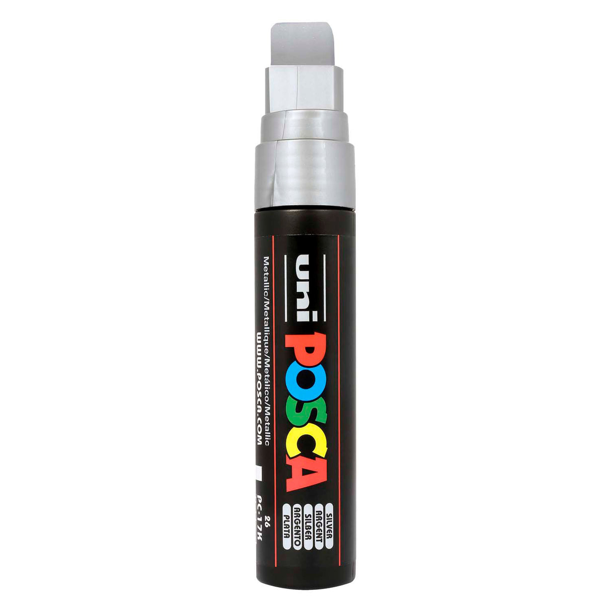 Uni posca verfmarker 17k zilver - blokpunt 15mm