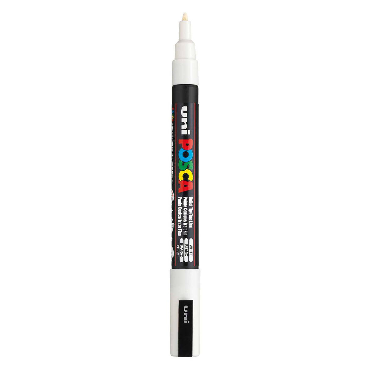 Uni posca pc3m acrylmarker wit - ronde punt tot 1,3 mm