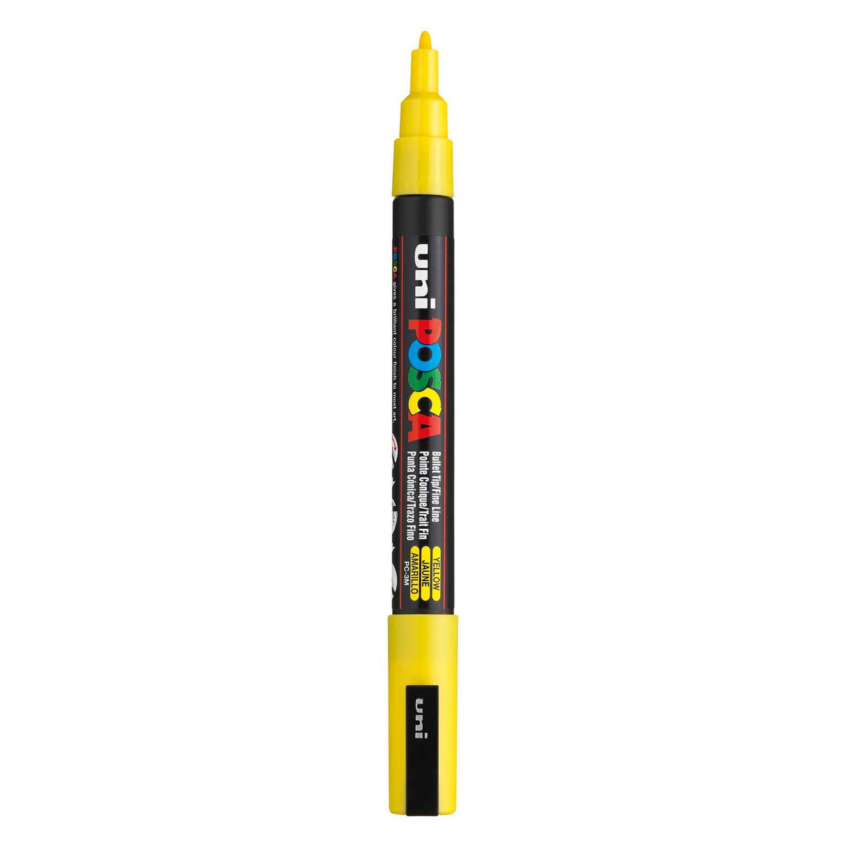 Uni posca pc3m acrylmarker geel - ronde punt tot 1,3 mm