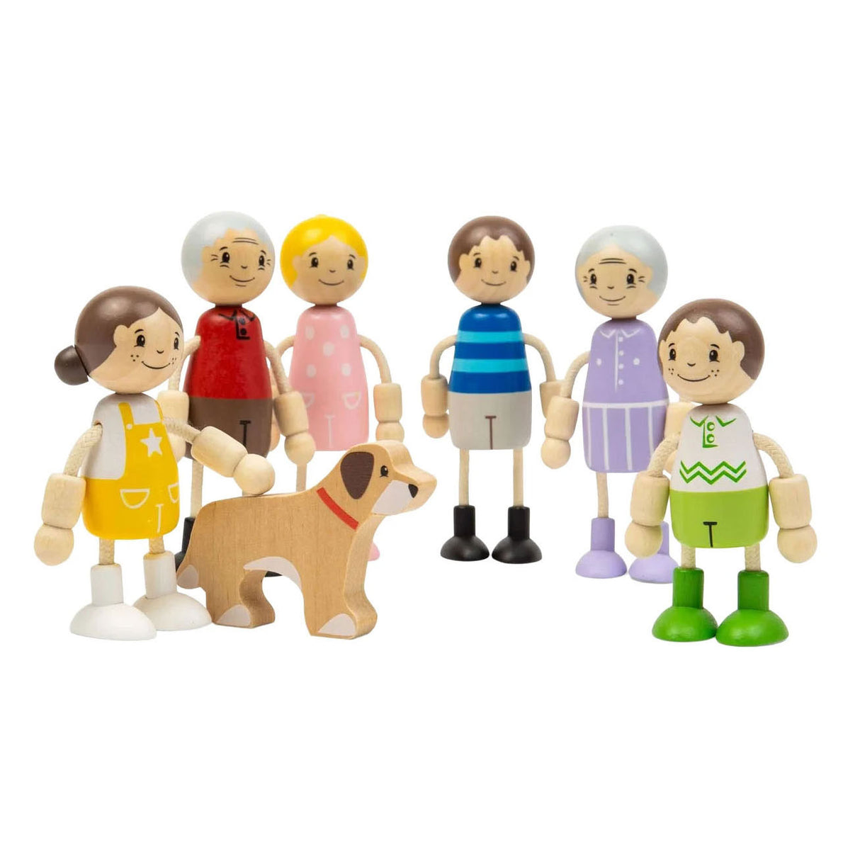 Bigjigs houten poppenhuis familie poppen fsc duurzaam speelgoed.