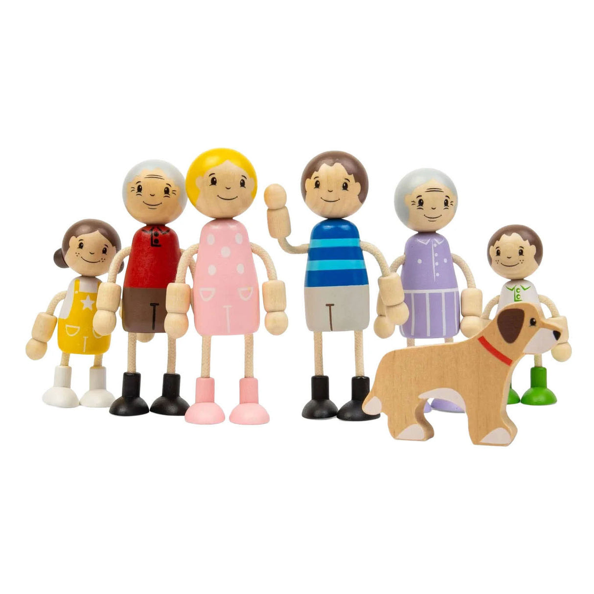 Bigjigs houten poppenhuis familie poppen fsc duurzaam speelgoed.