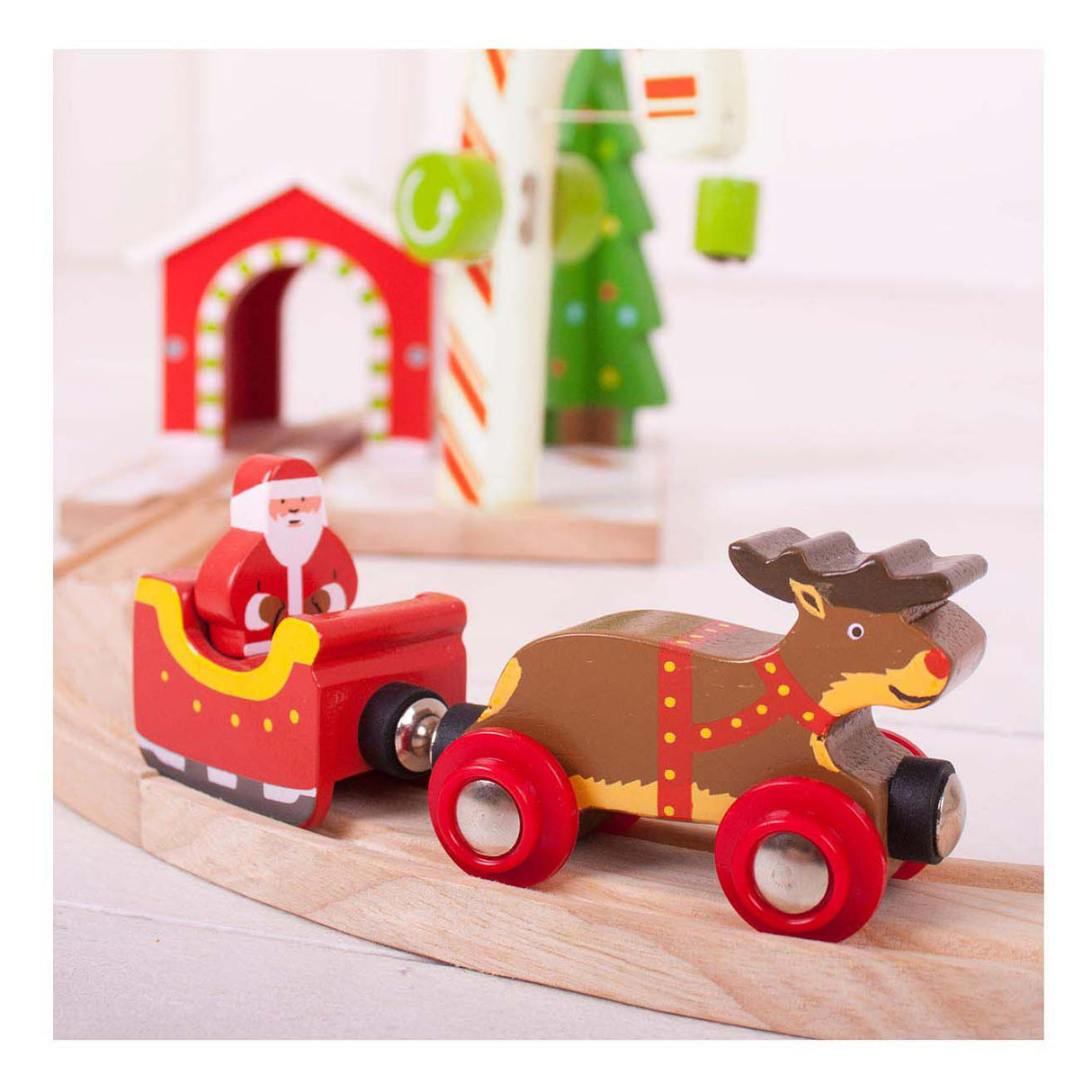 Bigjigs kerstman slee met rendieren (4)