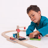 Bigjigs houten treinrails - haven kolen laadstation