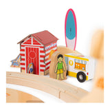 Bigjigs houten treinset zeekust opruimen, 70dlg.
