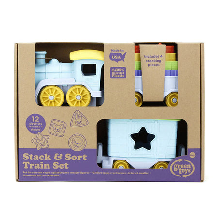 Green toys stapel en sorteer trein, 12dlg.