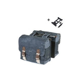 Basil dubbele fietstas bohème mik 35 liter - indigo blauw