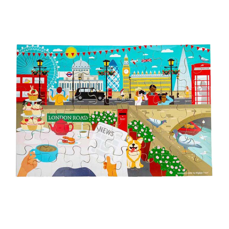 Bigjigs houten londen stad vloerpuzzel, 48st.
