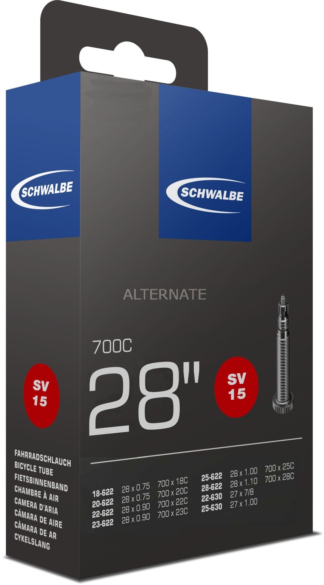 Schwalbe Binnenband 27 28 x 0.75 1.10 (18 28-622 630) FV 50 mm