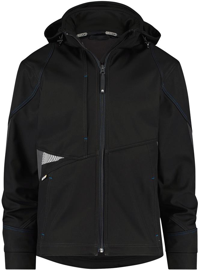 Dassy gravity softshell zwart grijs mt m