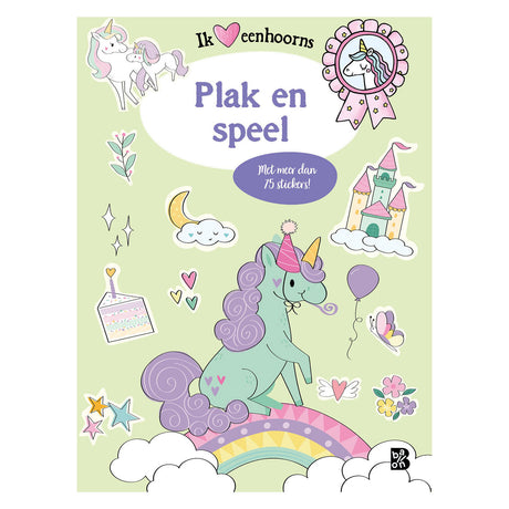 Standaard uitgeverij eenhoorns spelletjesboek met stickers