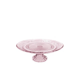 Ideas 4 seasons schaal op voet glas ø23xh8cm roze