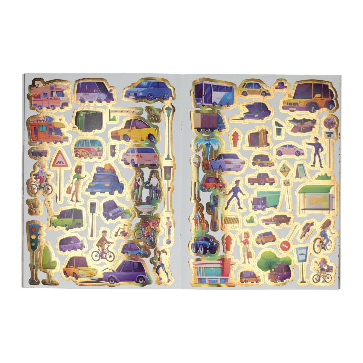 Kleur- en stickerboek voertuigen