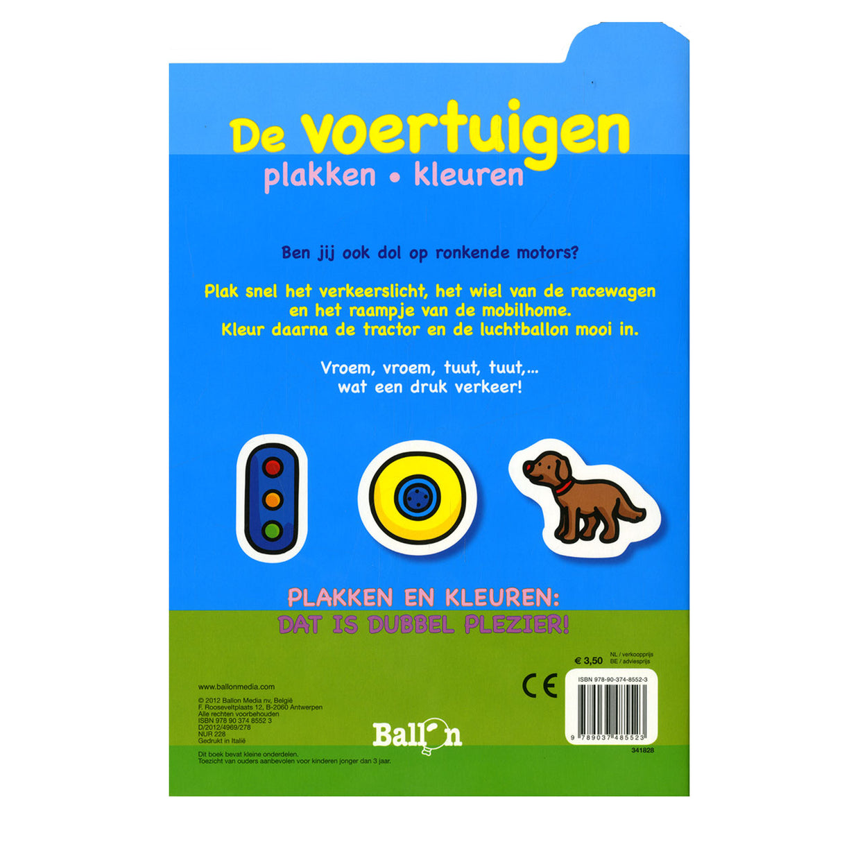 Plakken en Kleuren - De Voertuigen, 2-4 jaar