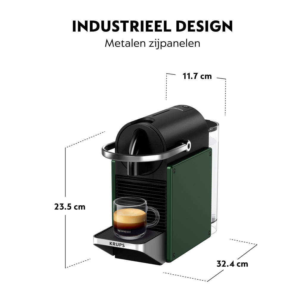 Krups krups xn3063 nespresso pixie koffiecupmachine donkergroen zwart