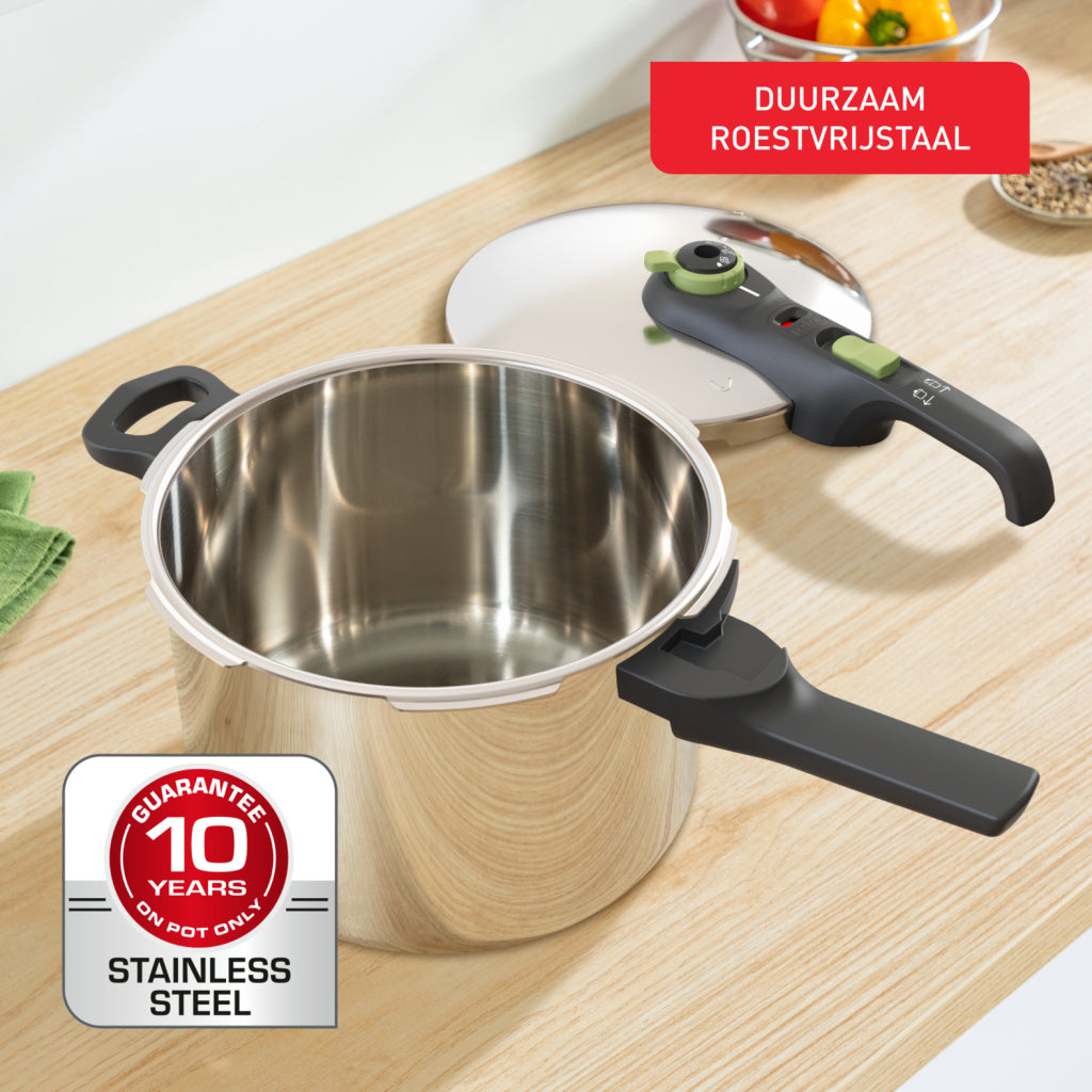 Tefal tefal p25807 secure 5 trendy snelkookpan 6 liter met stoommand