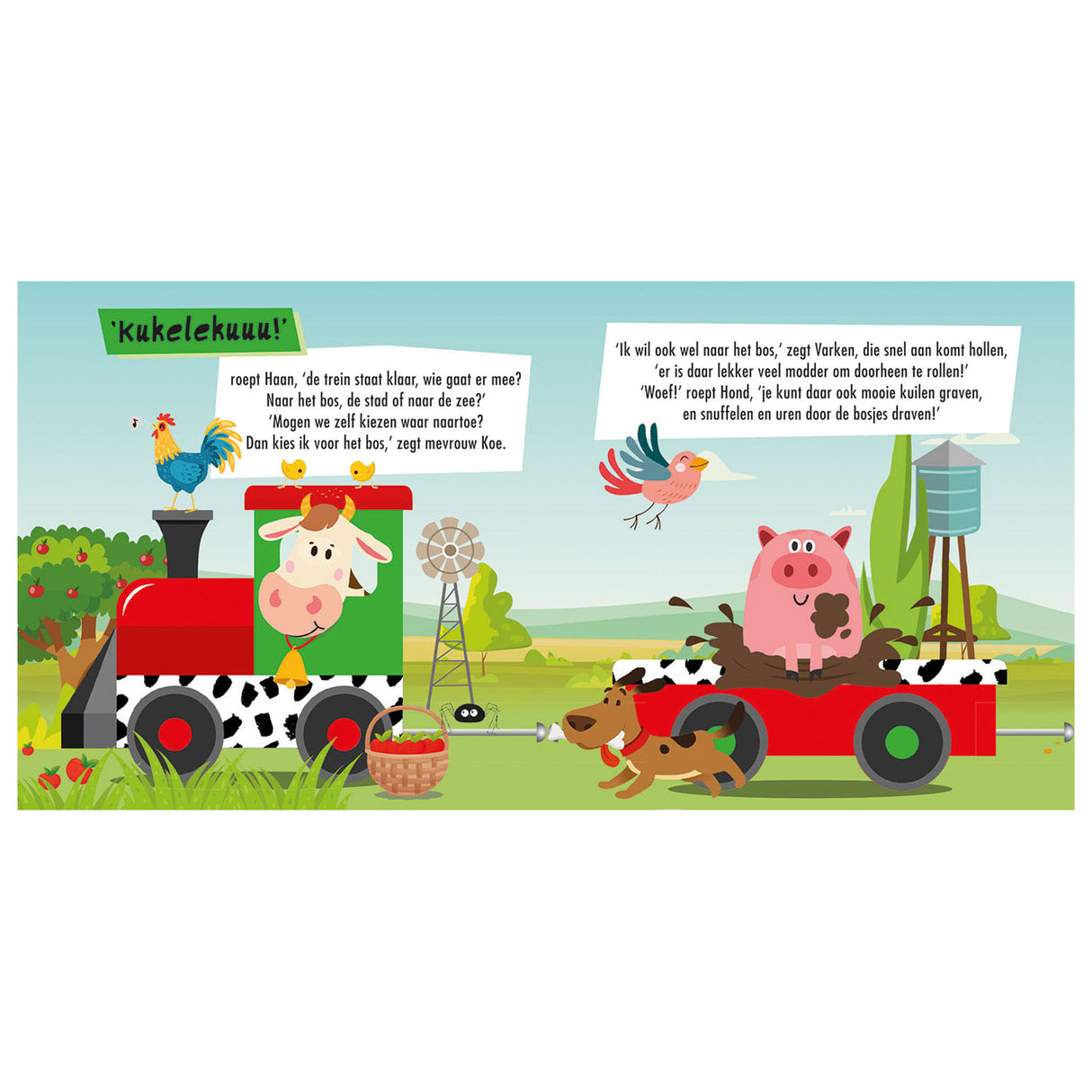 Usborne boerderijdieren- boek + puzzeltrein