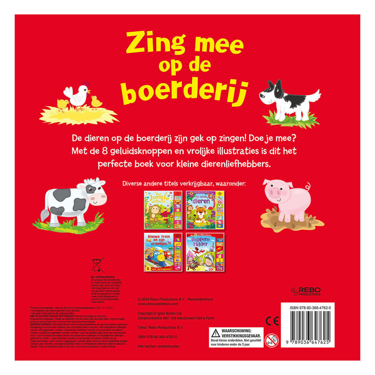 Rebo Publishers Geluidboek Zing Mee op de Boerderij