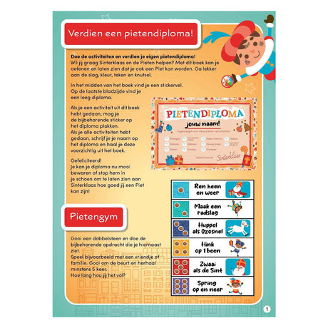 Rebo publishers sinterklaas pietendiplomaboek met stickers