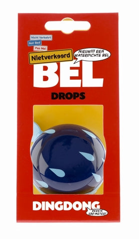 Nv ding dong bel 60mm drops blauw met druppels kaart