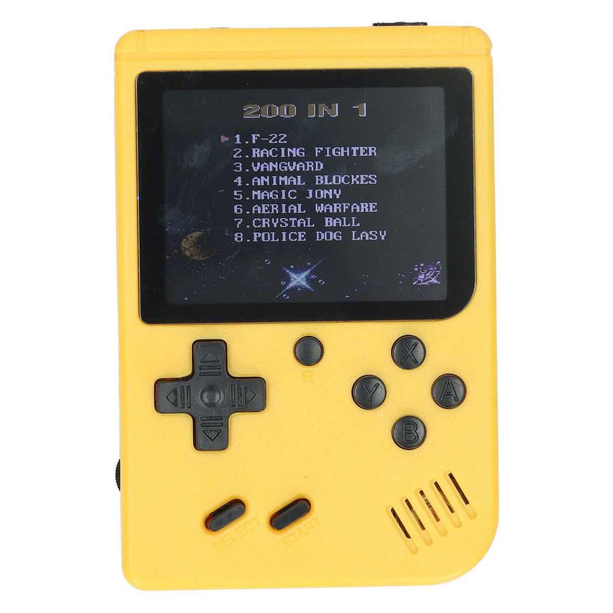 Gamebox - draagbare spel console met 200 spellen - geel