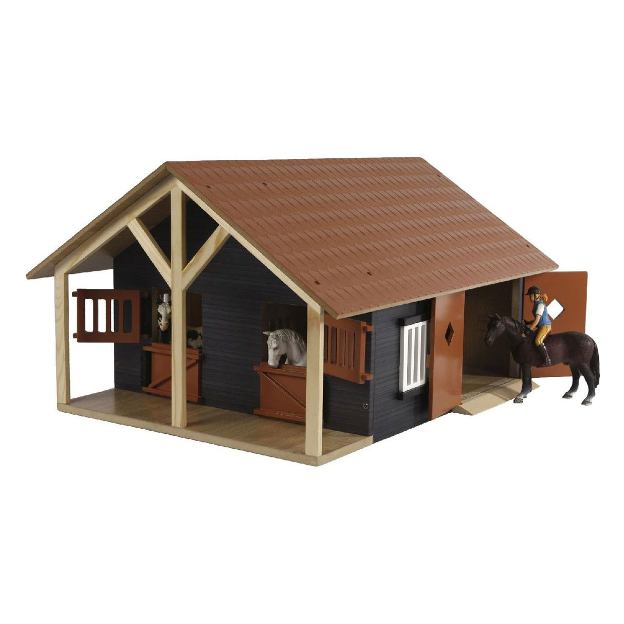 Kids Globe Globe Globe Paardenstal met 2 Boxen en Berging, 1:24