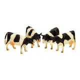 Kids globe koe 1:32 zwart wit liggend staand 12 st