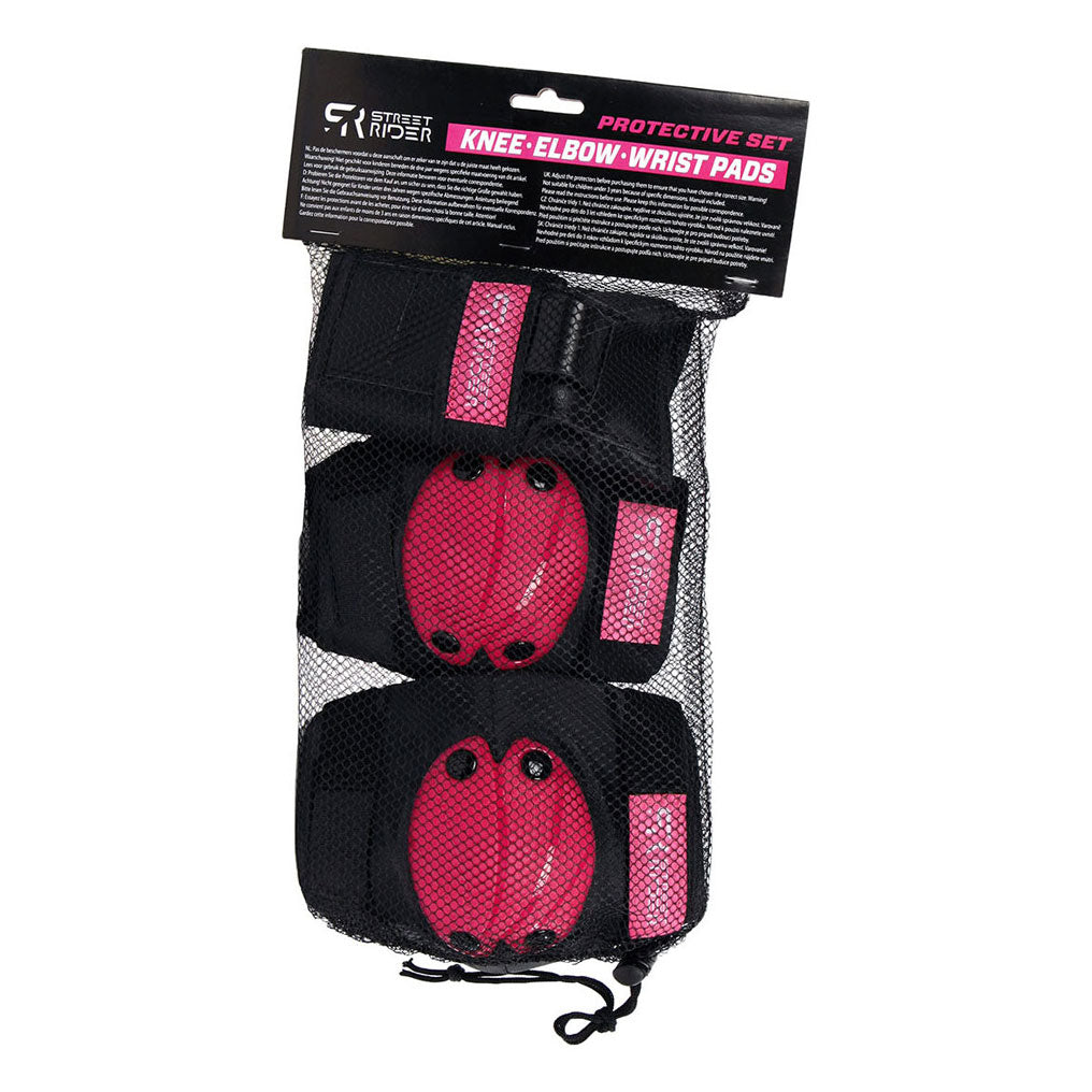 Street Rider Beschermset M Roze, 6dlg.