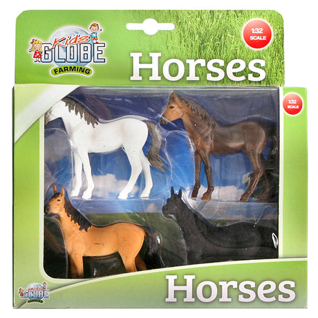 Kids globe paarden, 4st. 1:32