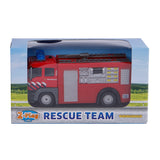2-play brandweer tankauto pull-back met licht en geluid 12 cm rood