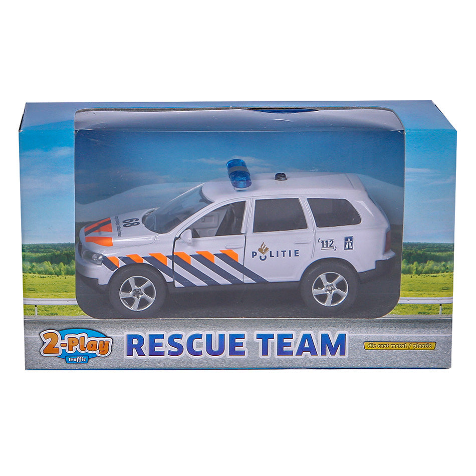 2-Play Die-cast Pull Back Politie NL Licht en Geluid