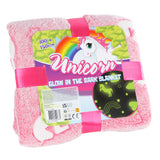 Glow in the dark deken unicorn, 100x150cm