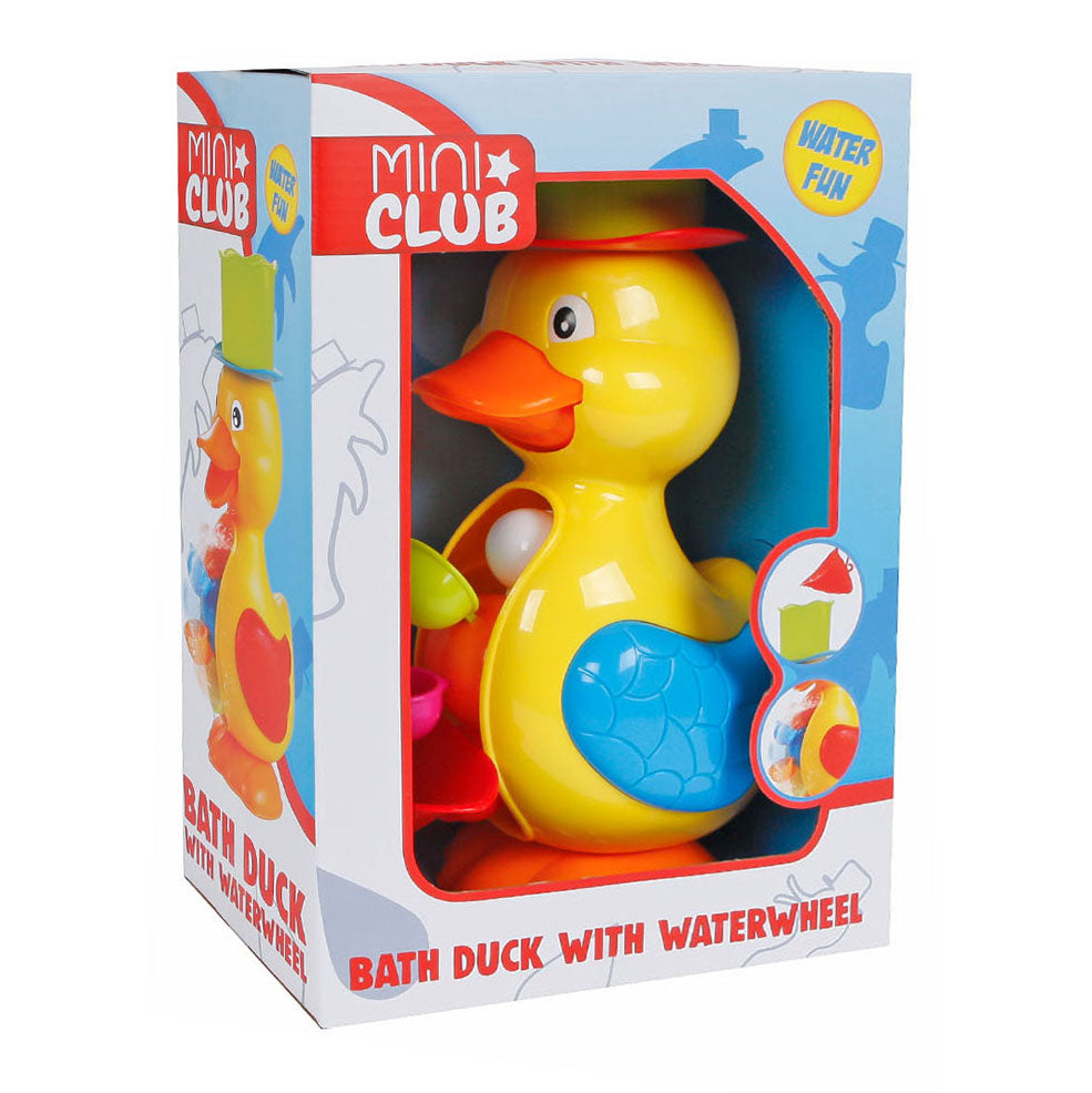 Mini club badeend met waterrad, 28cm