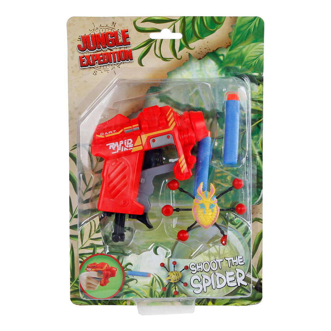 Jungle expedition pistool met darts en raamkruipers, 7dlg.