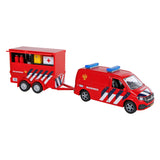 Kids Globe Globe VW Transporter Brandweer met Aanhangwagen