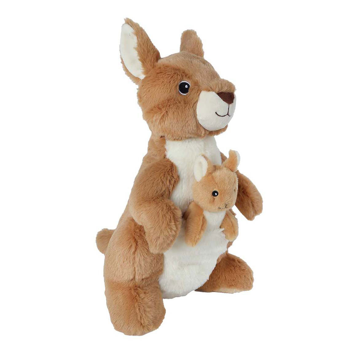 Take me home knuffel pluche - kangaroo met baby, 32cm