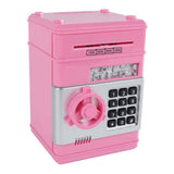 Geldkluis met geheime code roze, 19,5cm