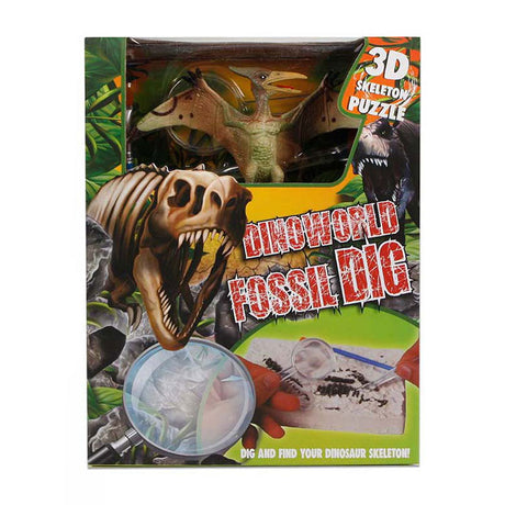 Dinoworld fossiel hakken puzzel met extra dinosaurus figuur