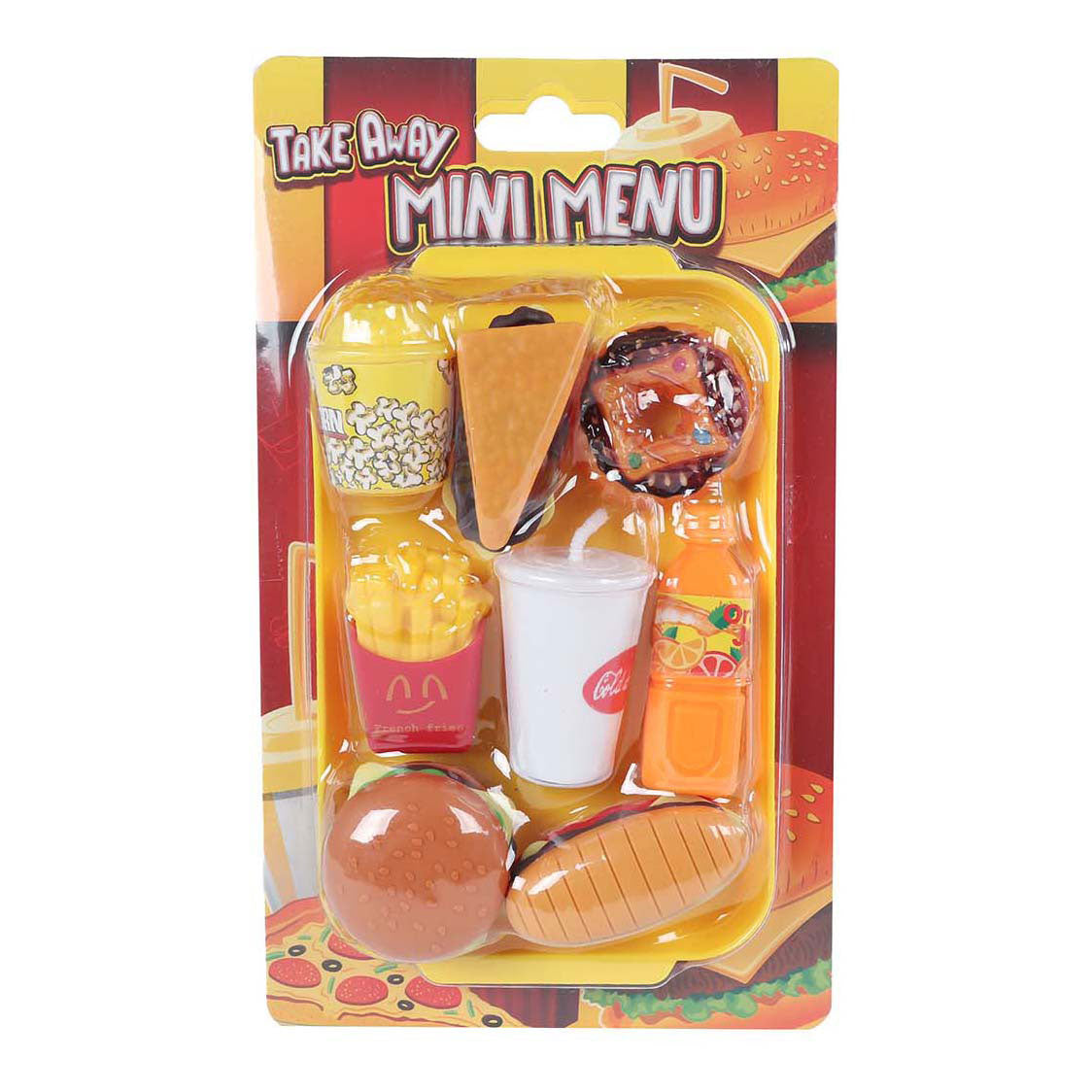 Speelset fastfood mini menu 8 9 delig 4ass 10x16,5cm