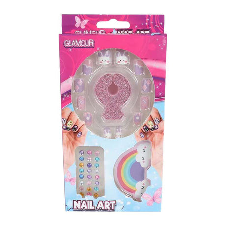 Glamour kunstnagels met diamant accessoires assorti display