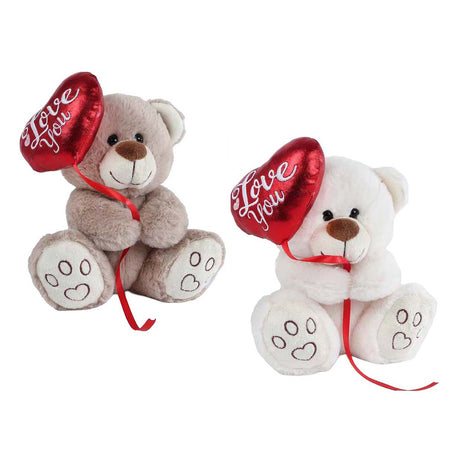 Take me home beer met ballonhart pluche 20cm (off) white
