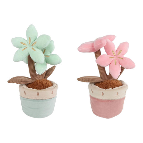 Take me home plant pluche met 2 bloemen l - 24cm