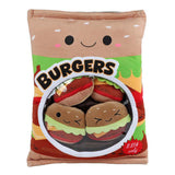 Fluffy menu zak met 4 hamburgers pluche - 40cm