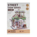 Woodworks houten bouwpakket flower shop met licht - 238dlg.