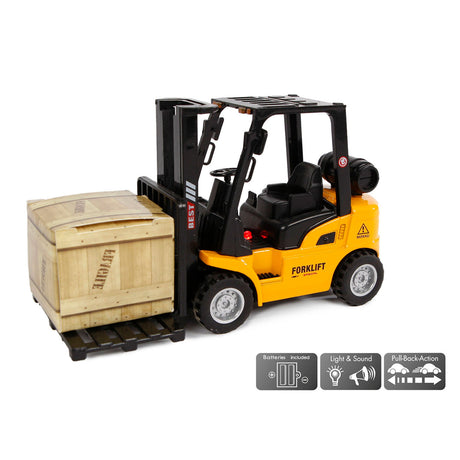2-play vorkheftruck pull-back - met licht en geluid - 14 cm - vanaf 4 jaar