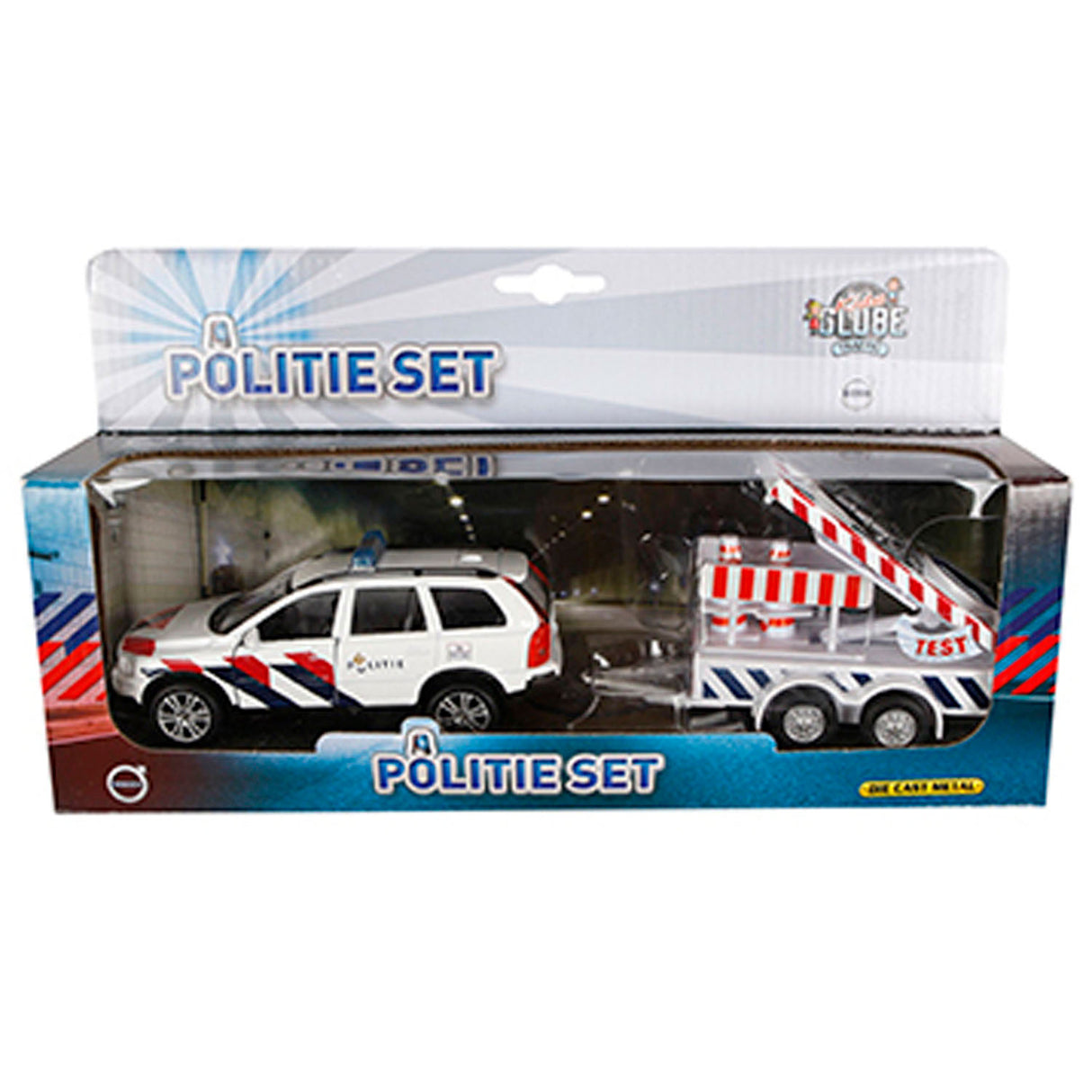 Kids Globe Globe Die-cast Politie Volvo XC90 met Pijlwagen NL