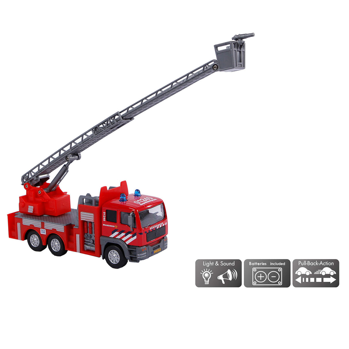 Kids Globe Globe Globe Die-cast Brandweer Ladderwagen NL, 16cm